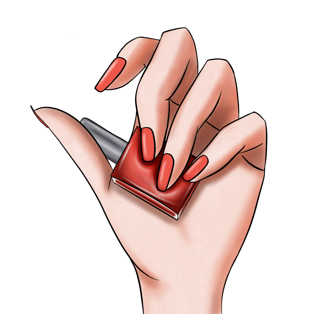 arte mãos segurando esmalte